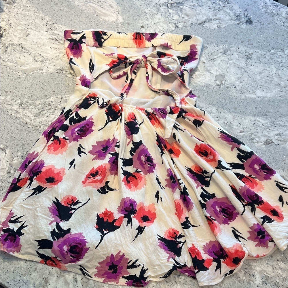 Multicolor Floral Strapless Dress Size S - Picture 9 of 10